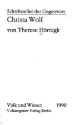 Titelbild: Christa Wolf.
