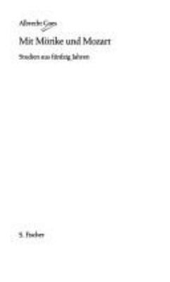 Titelbild: Mit Mörike und Mozart : Studien aus 50 Jahren.