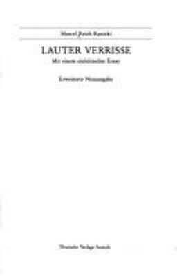Titelbild: Lauter Verrisse : mit einem einleitenden Essay.