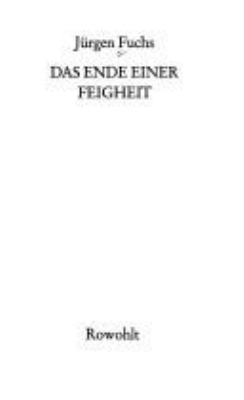 Titelbild: Das Ende einer Feigheit. Band 2.