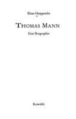 Titelbild: Thomas Mann : eine Biographie.
