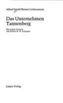 Titelbild: Das Unternehmen Tannenberg.