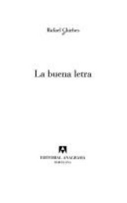 Titelbild: La buena letra (Text in spanischer Sprache).