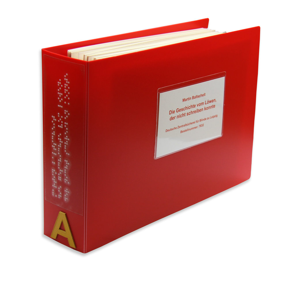 rotes Buch mit Buchrücken und Titel