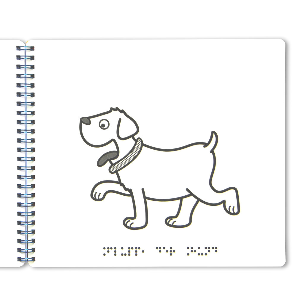 aufgeschlagenes Buch, Motiv Hund