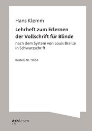 Buchcover Lehrbuch in Schwarzdruck zum Erlernen der Vollschrift von Hans Klemm