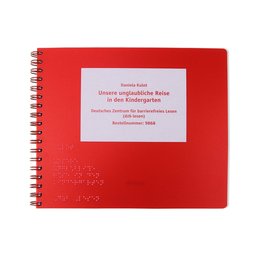 rotes Buch mit Ringbindung und weißem Titel