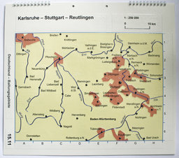 Vergrößerungsansicht: Geografische Karte mit transparentem Relief und unterlegter farbiger Abbildung