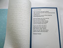 Vergrößerungsansicht: Geöffnete Doppelseite mit Gedicht in Braille- und Großschrift