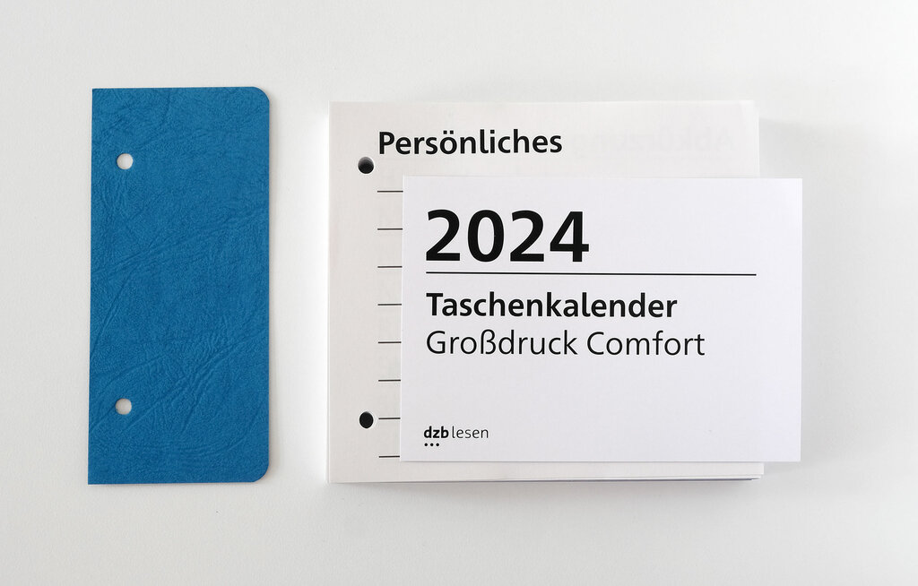 Kalendarium Großdruck Taschenkalender mit Lesezeichen und Notizblättern