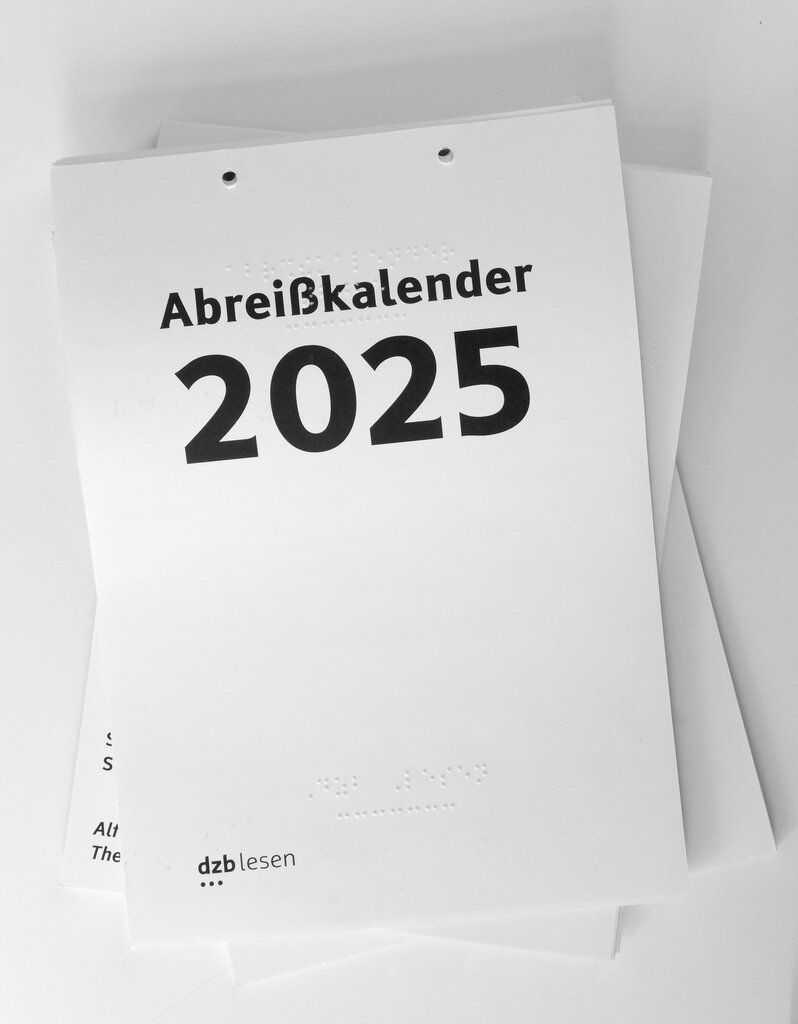 Kalendarium Abreißkalender 2025 in Großdruck und Punktschrift