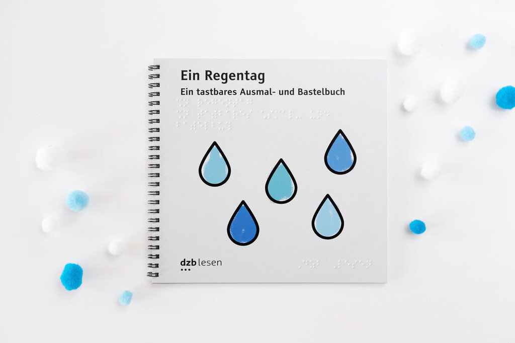 Buchcover Ausmalbuch Ein Regentag mit blauen Regentropfen