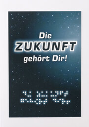 Grußkarte »Die Zukunft gehört Dir!« mit Text in Großdruck und Brailleschrift