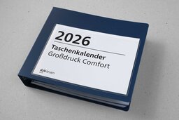 Großdruck-Taschenkalender mit Ringbuch und Kalendarium in großer Schrift