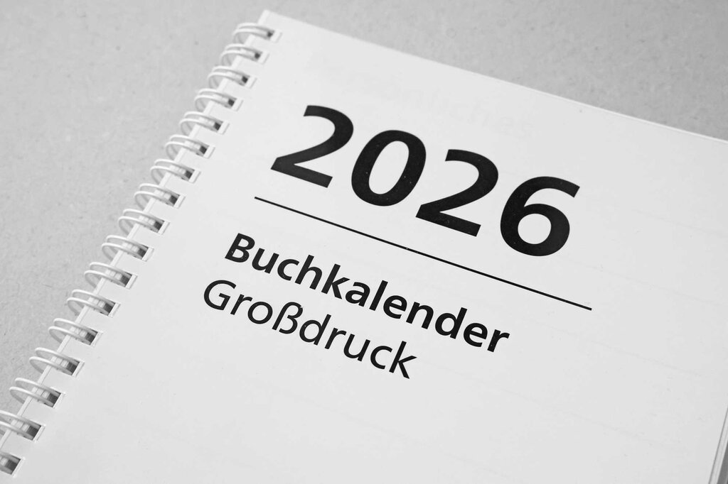 Detailansicht Vorderseite Taschenkalender in A5-Größe