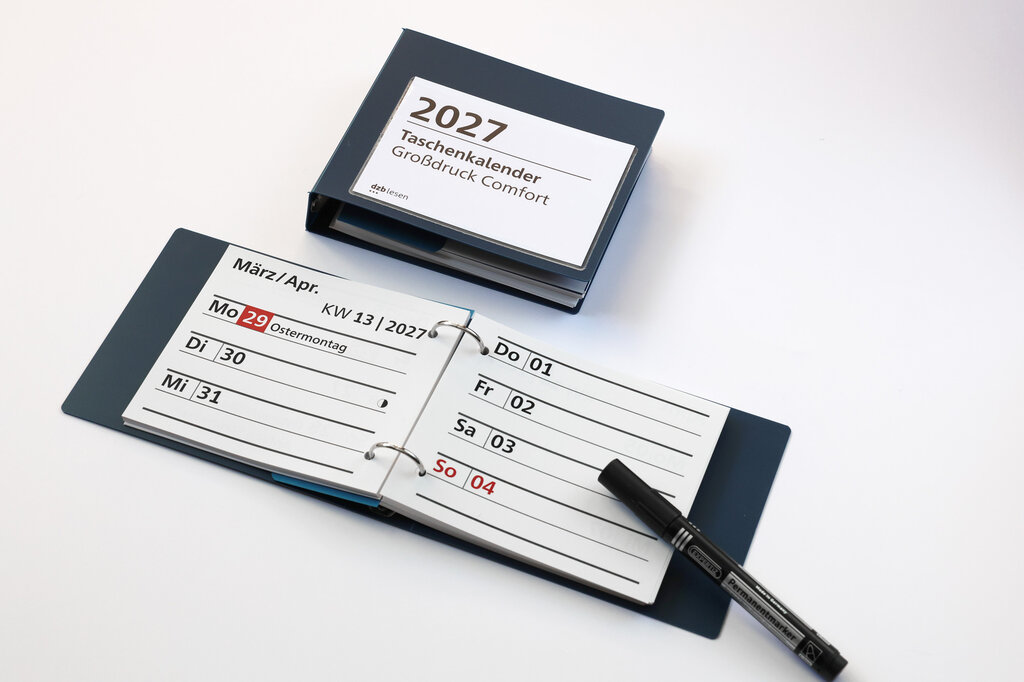 Großdruck-Taschenkalender COMFORT 2027 : mit 25 Notizblättern. 1 RingordnerGD