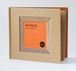 Ein aus verschiedenen Papierarten taktil gestaltetes Buchcover. Der Buchtitel ist in Brailleschrift und großer Schrift gedruckt.